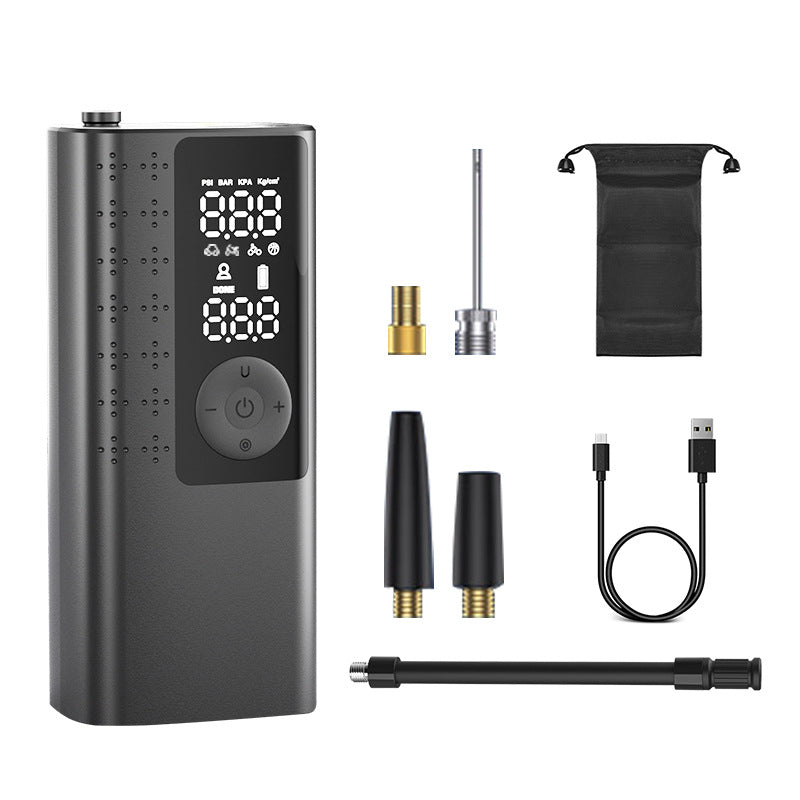 Mini Portable Smart Air Pump with Digital Display – Multi-Function Electric Inflator for Car, Motorcycle, Bike & Ball