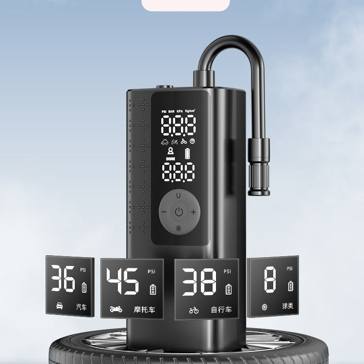 Mini Portable Smart Air Pump with Digital Display – Multi-Function Electric Inflator for Car, Motorcycle, Bike & Ball