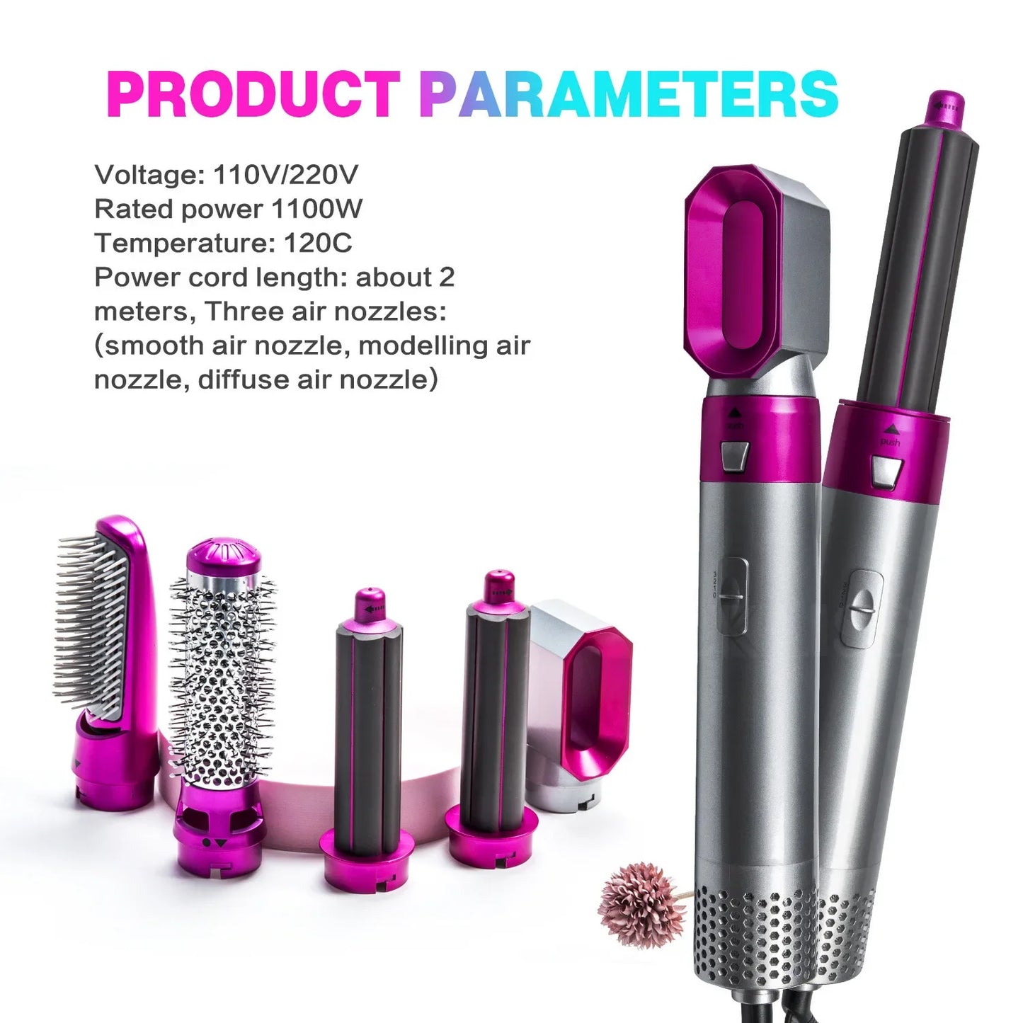 multi-functional five-in-one hot air comb automatic hair curler hair curler