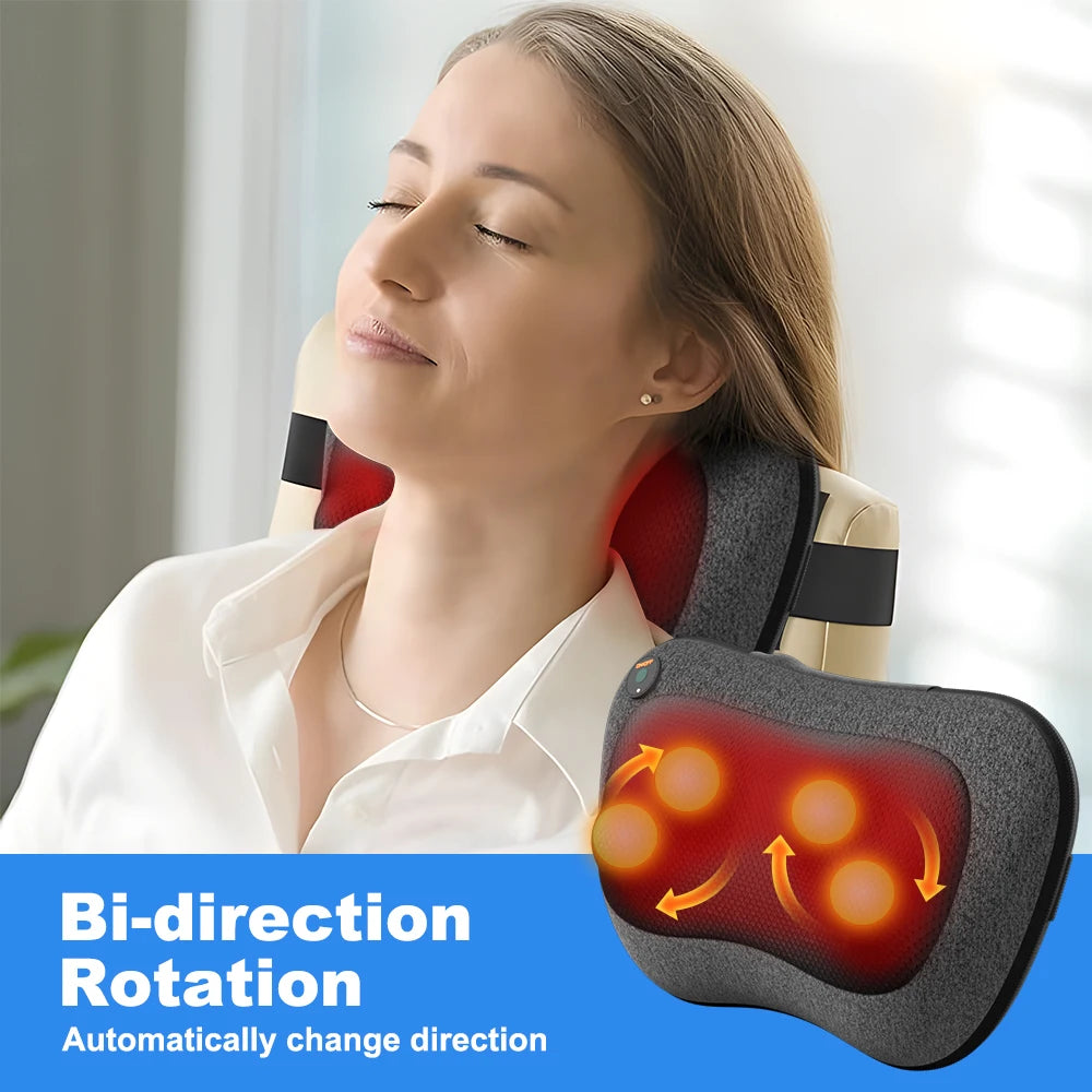 Electric Massage Pillow for Back, Shoulders, Legs, Feet and Body Muscles
