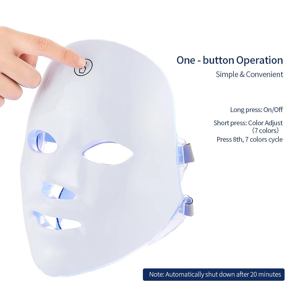 Wireless LED Face Mask Red Light Photon Therapy