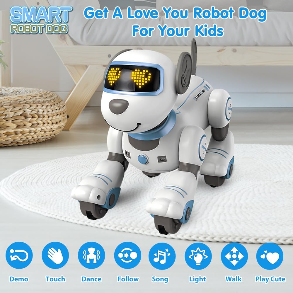PRANITE Robot Dog Toy – Remote Control Smart Interactive Puppy with Music & Touch Response