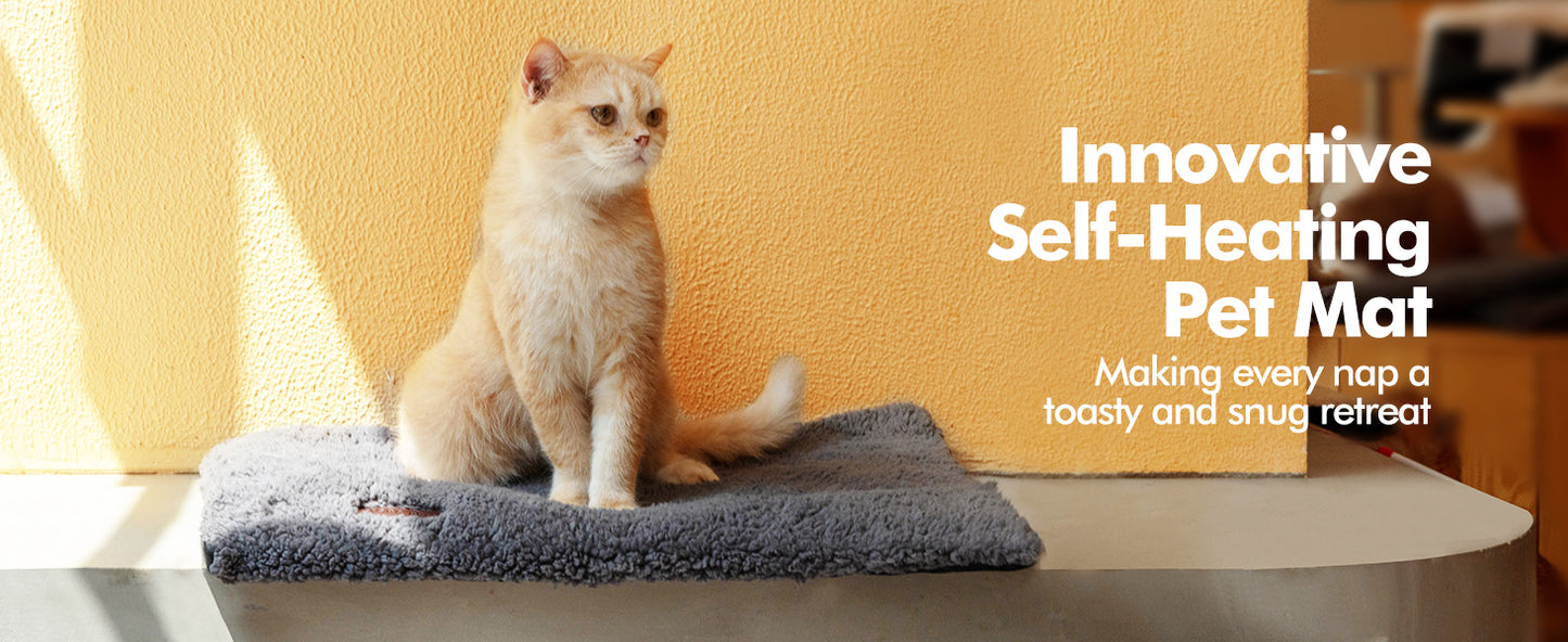 Self Warming Cat & Dog Bed Mat – Extra Warm Thermal Pet Pad with Washable Cover