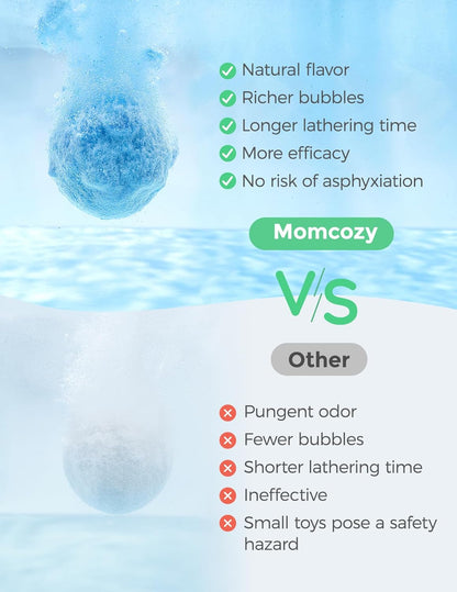 Momcozy Animal Bath Bombs for Kids – 14 Pack Colorful Fizzing Bath Toys with Essential Oils