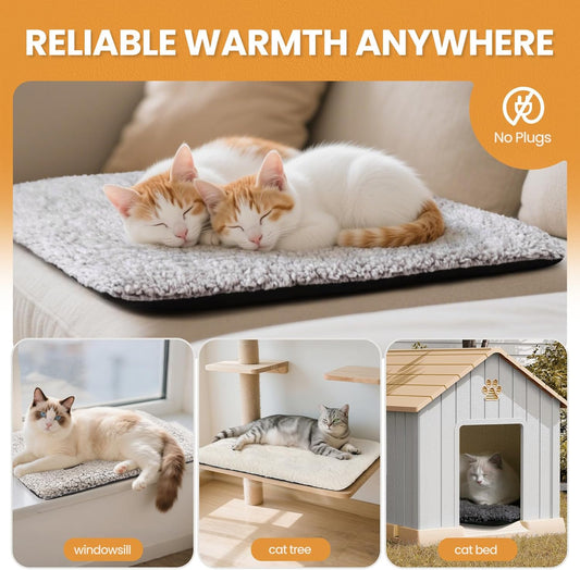 Self Warming Cat & Dog Bed Mat – Extra Warm Thermal Pet Pad with Washable Cover