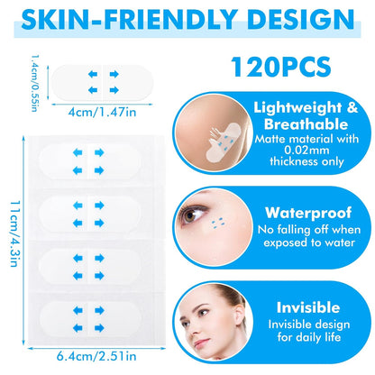 120PCS Invisible Face Lift Tape – Instant V-Line Facelift & Neck Lifting Stickers for Firm Tight Skin
