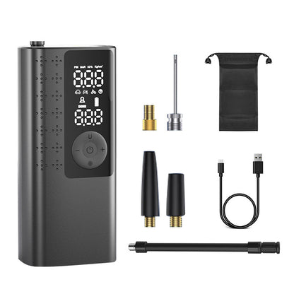 Mini Portable Smart Air Pump with Digital Display – Multi-Function Electric Inflator for Car, Motorcycle, Bike & Ball