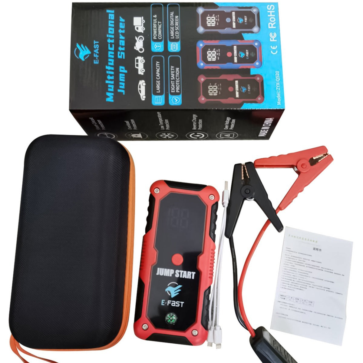 Portable Multi-Function Car Jump Starter & Power Bank – Emergency Charger with LED Flashlight
