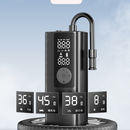 Mini Portable Smart Air Pump with Digital Display – Multi-Function Electric Inflator for Car, Motorcycle, Bike & Ball