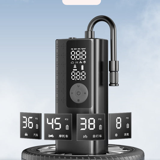 Mini Portable Smart Air Pump with Digital Display – Multi-Function Electric Inflator for Car, Motorcycle, Bike & Ball