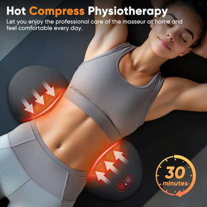 3-in-1 Rechargeable Lumbar Support Pillow – Heated Massage Memory Foam Back Cushion for Office, Car & Home